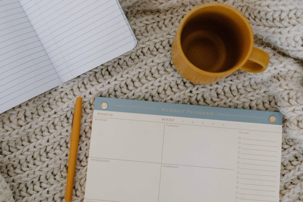 A table with a planer to note how to study for the SAT