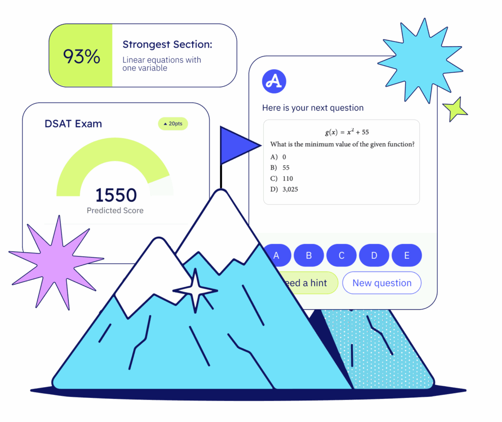 illustration of mountain and goals
